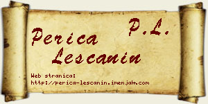 Perica Leščanin vizit kartica